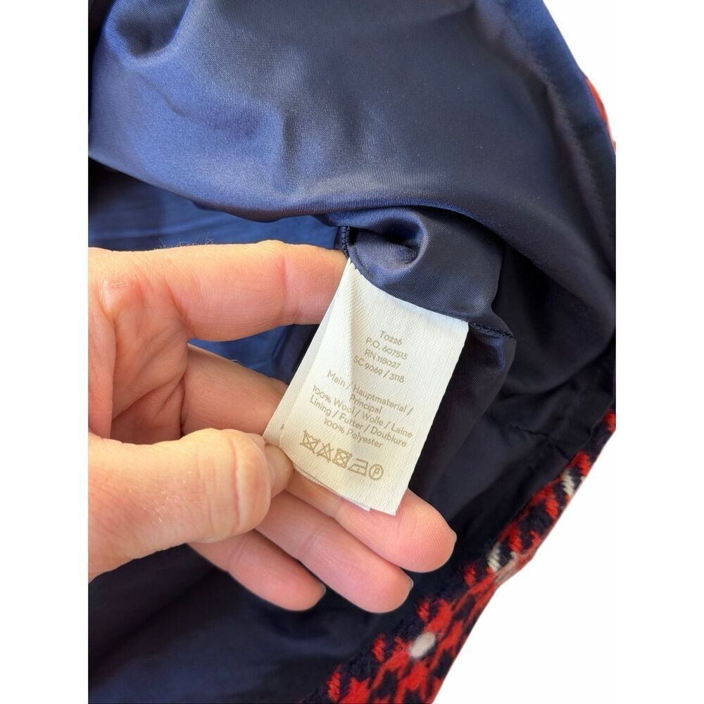 Boden British Tweed Red Navy Houndstooth Mini Skirt‎ size 10 - Picture 7 of 10